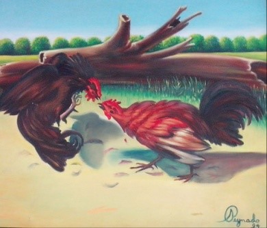 Pintura titulada Pelea de Gallos, Percepción